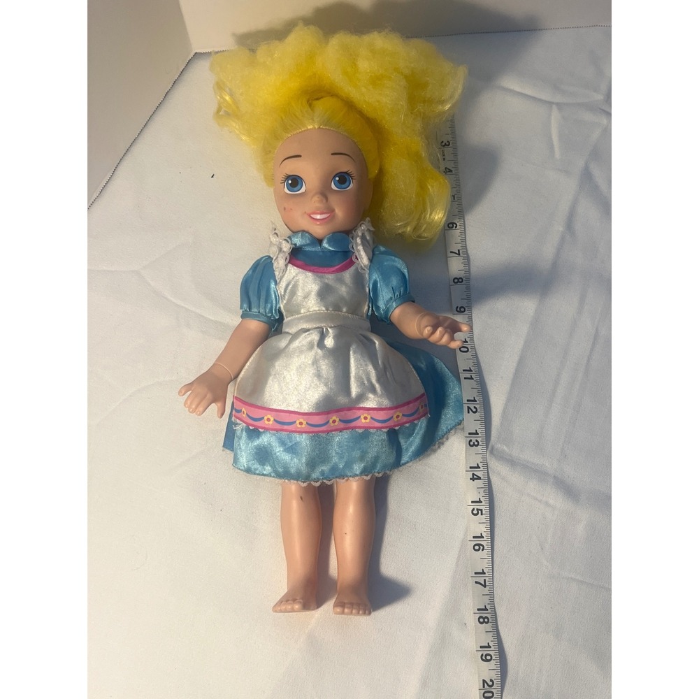 Alice in‎ Wonderland Doll Blue Dress White Apron Yellow Hair Disney Toy - Picture 3 of 4